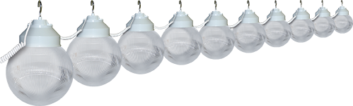 1622-00515 White And Clear Prizmatic Ten Globe String Light Set