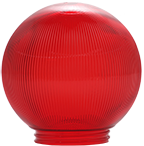 3211-51630 Sphere 6 In. Prismatic Red Acrylic Replacement Globe, Pack Of 6