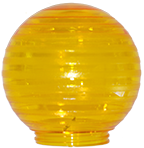 3214-51630 Sphere 6 In. Prismatic Yellow Acrylic Replacement Globe, Pack Of 6