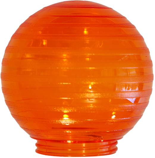 3216-52630 Sphere 6 In. Etched Orange Acrylic Festival Replacement Globe, Pack Of 6