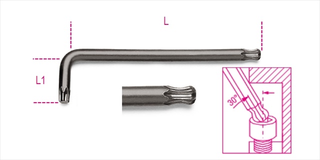 000970130 97 Btx30 - Ball Head Offset Key Wrenches For Torx Head Screws
