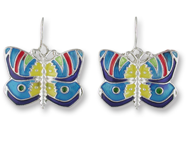 Zarah 01-01-z1 Calypso Butterfly Silver Plate Earrings
