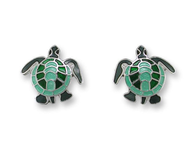 Zarah 07-01-z1 Sea Turtle Ultrafine Silver Plate Earrings