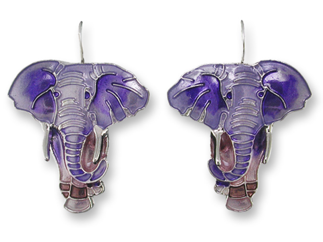 Zarah 07-03-z1 Elephant Silver Plate Earrings