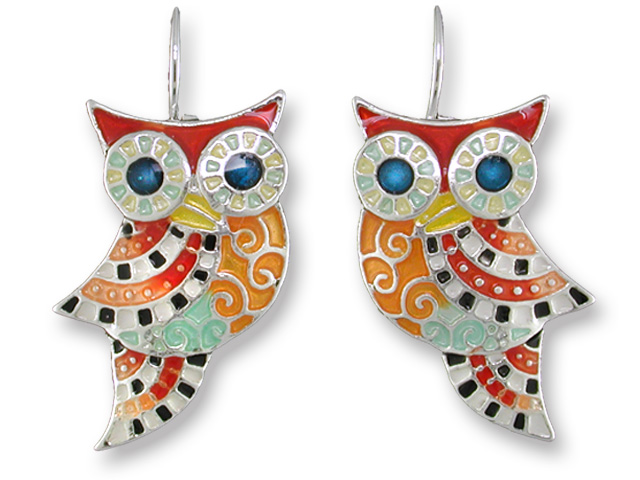 Zarah 20-07-z1 Owl Radiance Silver Plate Earrings