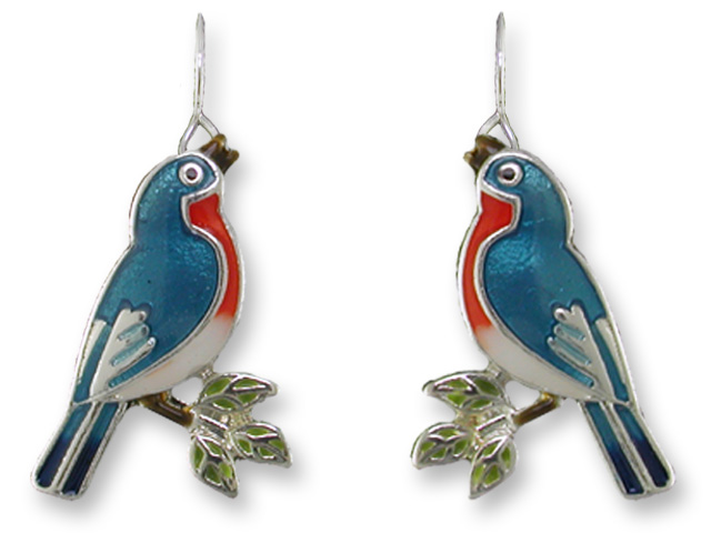 Zarah 32-10-z1 Singing Bluebird Ultrafine Silver Plate Earrings