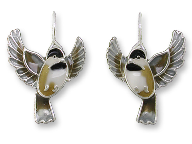 Zarah 32-11-z1 Flying Chickadee Ultrafine Silver Plate Earrings
