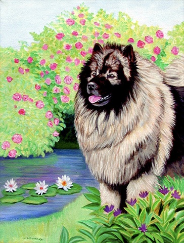 Keeshond Flag - Garden Size