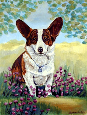 Cardigan Corgi Canvas Flag 28 x 40 in.
