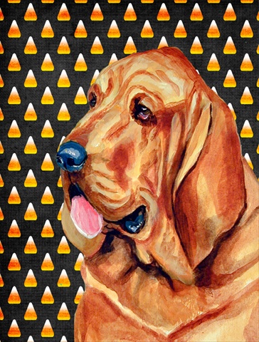 11 X 15 In. Bloodhound Candy Corn Halloween Portrait Garden Size Flag