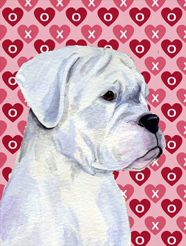 11 X 15 In. Boxer Hearts Love And Valentines Day Portrait Flag, Garden Size