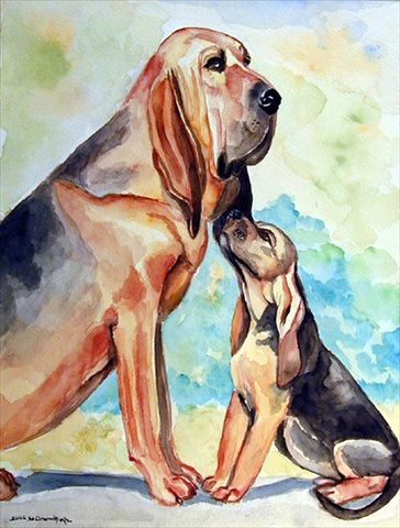 11 X 15 In. Bloodhound Mommas Love Flag Garden Size