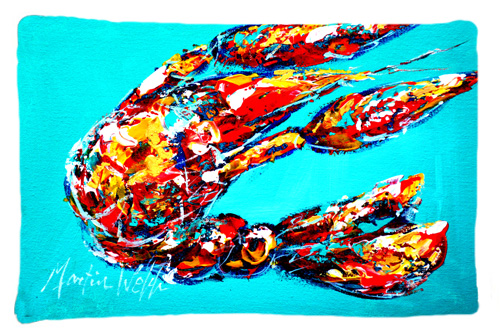 Mw1161pillowcase Lucy The Crawfish In Blue Moisture Wicking Fabric Standard Pillowcase