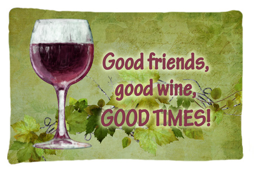 Sb3070pillowcase Good Friends, Good Wine, Good Times Moisture Wicking Fabric Standard Pillowcase