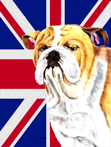 Bulldog English With English Union Jack British Flag Flag Garden Size