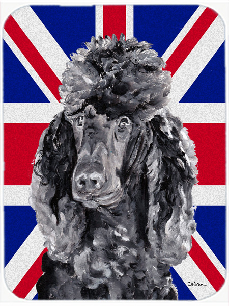 UPC 780257080702 product image for Black Standard Poodle With English Union Jack British Flag Glass Cutting Board - | upcitemdb.com