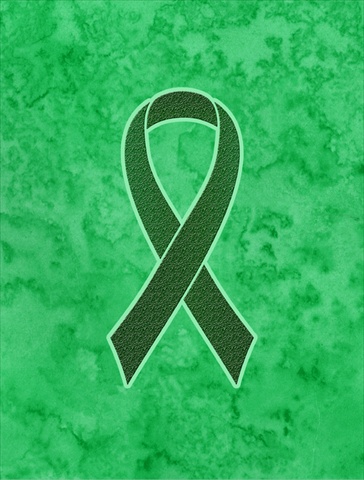 Emerald Green Ribbon for Liver Cancer Awareness Canvas House Flag Size - 28 x 40 In.