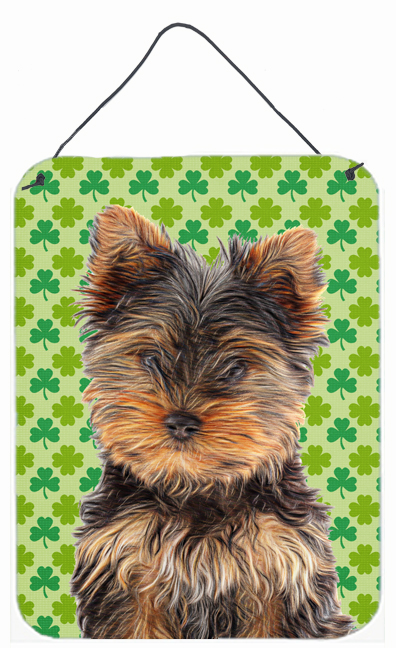 UPC 615872868186 product image for KJ1202DS1216 St. Patricks Day Shamrock Yorkie Puppy & Yorkshire Terrier Aluminiu | upcitemdb.com