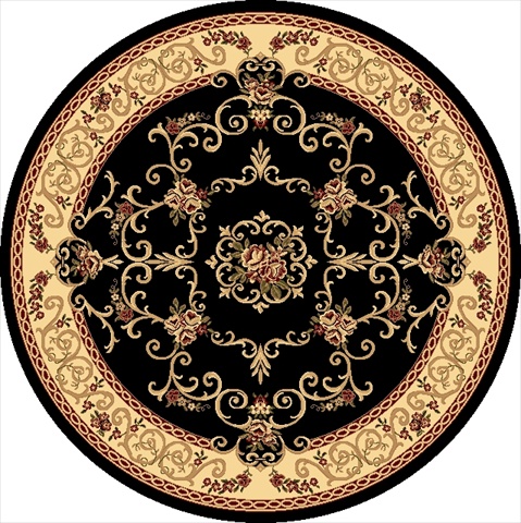 21337 5 Ft. 3 In. New Vision Souvanerie Black Round Area Rug