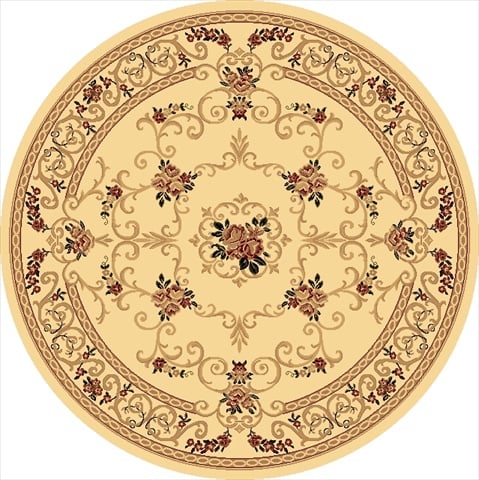 21829 5 Ft. 3 In. New Vision Souvanerie Cream Round Area Rug