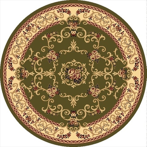 21834 5 Ft. 3 In. New Vision Souvanerie Olive Round Area Rug