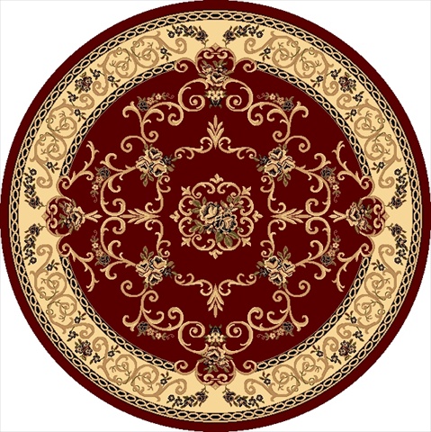 21332 5 Ft. 3 In. New Vision Souvanerie Red Round Area Rug