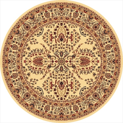 21874 5 Ft. 3 In. New Vision Lilihan Cream Round Area Rug