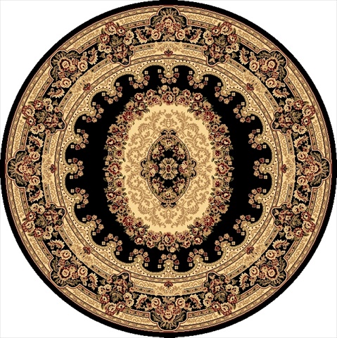 21352 5 Ft. 3 In. New Vision Kerman Black Round Area Rug