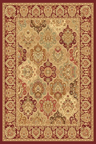 22774 3 Ft. 11 In. X 5 Ft. 3 In. New Vision Panel Cherry Rectangular Area Rug