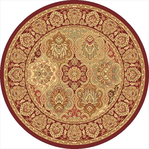 22775 5 Ft. 3 In. New Vision Panel Cherry Round Area Rug