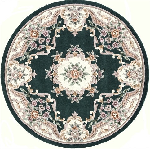 21548 6 Ft. New Aubusson Emerald Round Area Rug