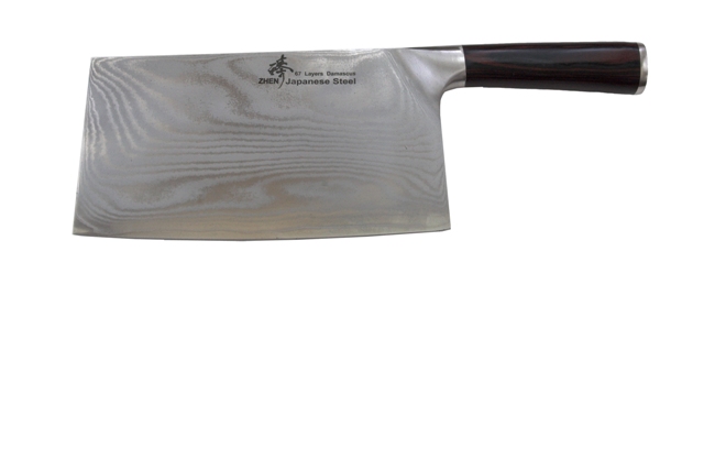 A8p Vg-10 Series 3-layer Forged 8 In. Pakkawood Handle Slicer Chopping Chef Butcher Knife Cleaver, Large