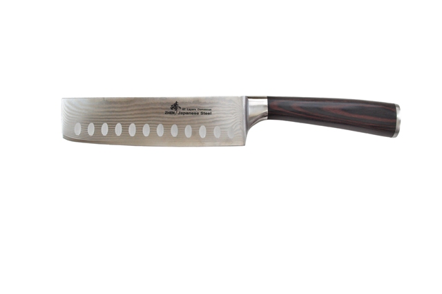 A9p Vg-10 Series 3-layer Forged 7 In. Pakkawood Handle Vegetable Usuba Nakiri Hollow Ground Knife Cleaver