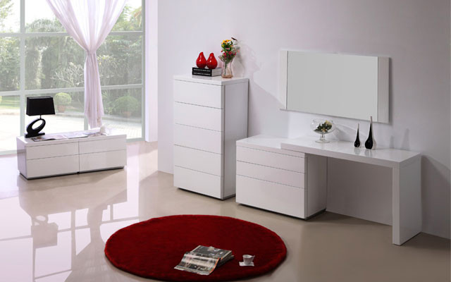 Athcgsw High Gloss Athens Dresser Set, White