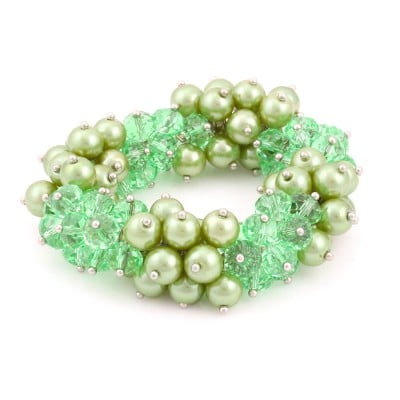 Green Pearl Stretch Bracelets