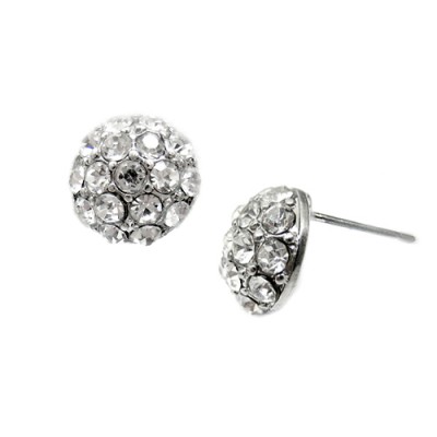 9 Mm. Silver Starry Fireball Stud Earrings