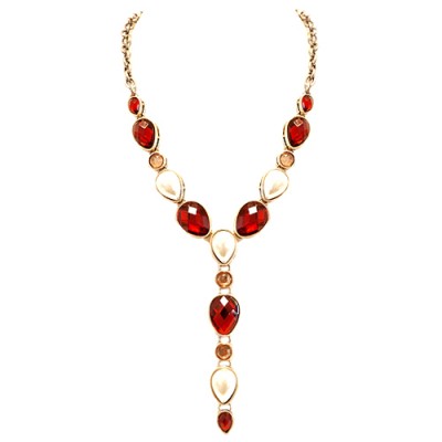 Gold Multicolor Red And Cream Necklaces