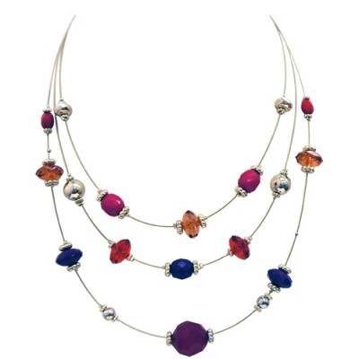 Multicolored Illusion Necklace With Gold