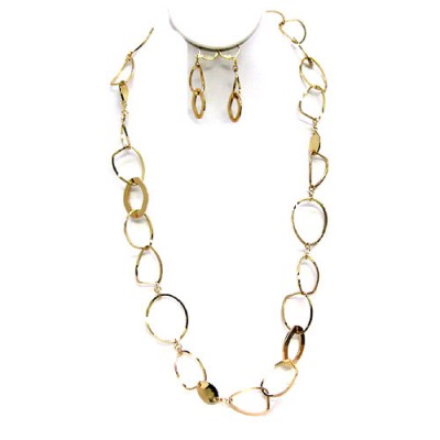 Gold Chunky Link Round Necklace
