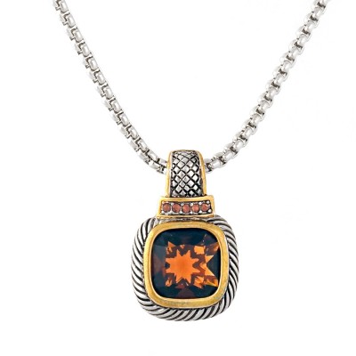 Amber Square Cable Necklace, Champagne