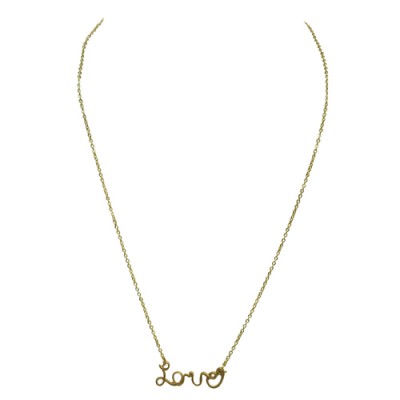 Gold Love Necklace In Cursive