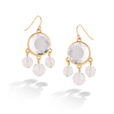 Gold-tone Crystal Beads Earrings