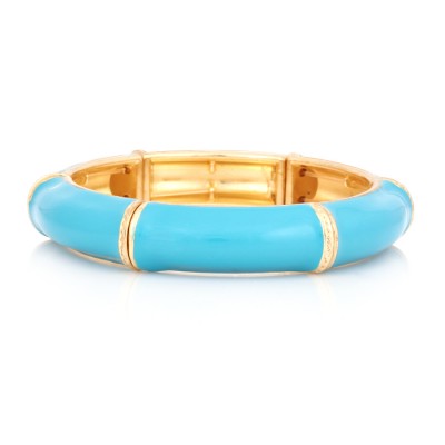 Gold Plated Turquoise Stretch Bracelet