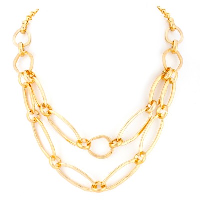 Gold-tone Metal Link Necklace