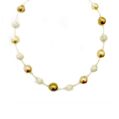 Multi Brown Pearl Shambhala Necklace