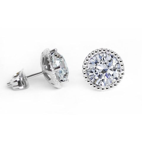 Ge007-cr 6 Mm.round Shape Rhodium Plated Crystal Color Stud Earrings Made With Crystals