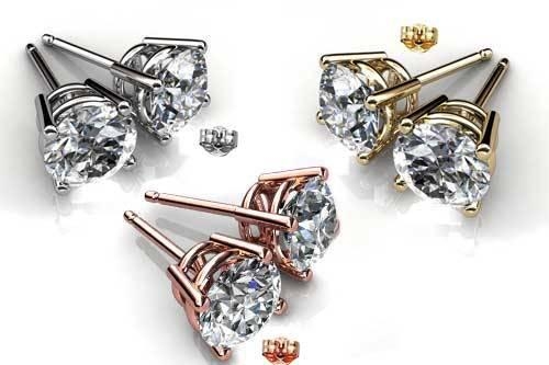Ge017-cr 6 Mm. Round Shape Rhodium Plated Crystal Color Stud Earrings Made With Crystals