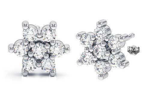 Ge025-cr Rhodium Plated Crystal Color Stud Earrings Made With Crystals