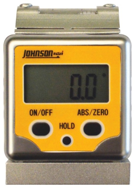 Johnson Level 1886-0400 Professional Magnetic Digital Angle Locator 3 Button With V-groove And Level Vial