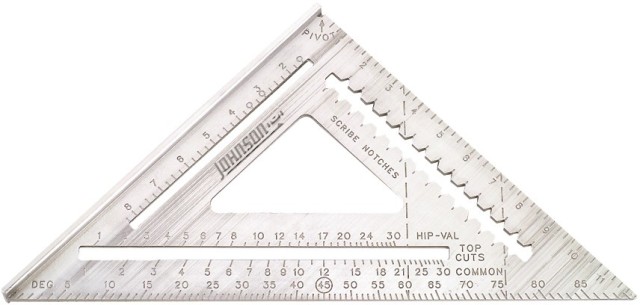 Johnson Level Ras-120 12 In. Aluminum Rafter Angle Square With Manual